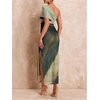 image:imageFloerns Womens Summer One Shoulder Long Dress Tie Dye Mesh Vacation Slit Bodycon Maxi DressesGreen