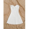 image:imageFloerns Womens Summer Textured Mini Tube Dress Twist Front Strapless Beach Vacation A Line DressesWhite