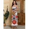 image:imageFloerns Womens Tropical Bow Tie Back Long Dress Sleeveless Split Vacation Maxi DressBeige Floral