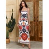 image:imageFloerns Womens Tropical Bow Tie Back Long Dress Sleeveless Split Vacation Maxi DressBeige Floral