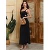 image:imageFloerns Womens Tropical Bow Tie Back Long Dress Sleeveless Split Vacation Maxi DressBlack