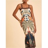 image:imageFloerns Womens Tropical Bow Tie Back Long Dress Sleeveless Split Vacation Maxi DressDark Blue