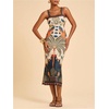 image:imageFloerns Womens Tropical Bow Tie Back Long Dress Sleeveless Split Vacation Maxi DressDark Blue