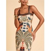 image:imageFloerns Womens Tropical Bow Tie Back Long Dress Sleeveless Split Vacation Maxi DressDark Blue