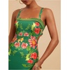 image:imageFloerns Womens Tropical Bow Tie Back Long Dress Sleeveless Split Vacation Maxi DressGreen Red