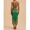 image:imageFloerns Womens Tropical Bow Tie Back Long Dress Sleeveless Split Vacation Maxi DressGreen Red