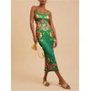 image:imageFloerns Womens Tropical Bow Tie Back Long Dress Sleeveless Split Vacation Maxi DressGreen Red