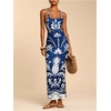 image:imageFloerns Womens Tropical Bow Tie Back Long Dress Sleeveless Split Vacation Maxi DressMidnight Blue