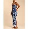 image:imageFloerns Womens Tropical Bow Tie Back Long Dress Sleeveless Split Vacation Maxi DressMidnight Blue