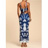 image:imageFloerns Womens Tropical Bow Tie Back Long Dress Sleeveless Split Vacation Maxi DressMidnight Blue