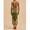 image:imageFloerns Womens Tropical Bow Tie Back Long Dress Sleeveless Split Vacation Maxi DressMulticolor