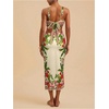 image:imageFloerns Womens Tropical Bow Tie Back Long Dress Sleeveless Split Vacation Maxi DressWhite Red