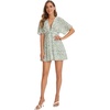 image:imageFloerns Womens Tropical Floral Plunging V Neck Tie Open Back Summer Short DressDitsy Green