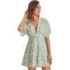 image:imageFloerns Womens Tropical Floral Plunging V Neck Tie Open Back Summer Short DressDitsy Green