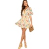 image:imageFloerns Womens Tropical Floral Plunging V Neck Tie Open Back Summer Short DressMulticolor