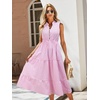 image:imageFloerns Womens Tropical Floral Plunging V Neck Tie Open Back Summer Short DressPink