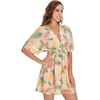 image:imageFloerns Womens Tropical Floral Plunging V Neck Tie Open Back Summer Short DressPink Multi