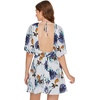 image:imageFloerns Womens Tropical Floral Plunging V Neck Tie Open Back Summer Short DressWhite Multi