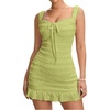 image:imageFloerns Womens Beach Summer Vacation Spring Trave Lace Ruffle Tank Dress Bodycon Mini Dresses Sundresses 2026Mint Green
