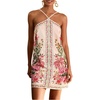 image:imageFloerns Womens Boho Floral Print Backless Cami Dress Sleeveless Vacation Short DressesLight Pink