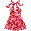 image:imageFloerns Womens Floral Print Sleeveless Halter Neck Layered Hem A Line Mini DressPink