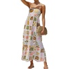image:imageFloerns Womens Summer Boho Spaghetti Strap Maxi Dresses Shirred Beach Dress Flowy SundressMulticolor