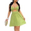 image:imageFloerns Womens Summer Mini Dress Cut Out Sleeveless Starfish Metal Beach A Line DressGreen