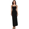 image:imageFloerns Womens Tropical Bow Tie Back Long Dress Sleeveless Split Vacation Maxi DressBlack