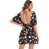Black Red Floral