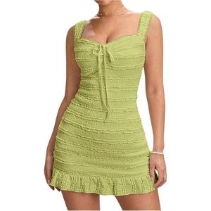 image:imageFloerns Womens Beach Summer Vacation Spring Trave Lace Ruffle Tank Dress Bodycon Mini Dresses Sundresses 2026Mint Green
