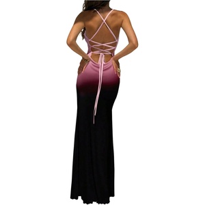 image:imageFloerns Womens Floral Boho Maxi Dress Lace Up Backless Fishtail Summer Beach Long DressesPurple