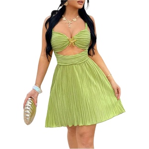 image:imageFloerns Womens Summer Mini Dress Cut Out Sleeveless Starfish Metal Beach A Line DressGreen