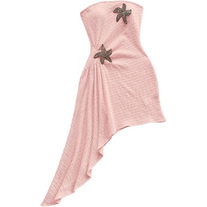 image:imageFloerns Womens Summer Sundress Metal Starfish Asymmetrical Hem Tube Beach Vacation ClothesPastel Pink