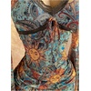 image:imageFloerns Womens Boho Western Mini Dress Floral Country Mesh Bell Sleeve Vintage DressesBlue Sunset