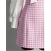 image:imageFloerns Womens Elegant Plaid Tweed Dress Bow Front Lantern Long Sleeve 2 in 1 Mini Houndstooth DressesSoft Pink