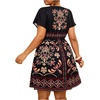 image:imageFloerns Womens Plus Size Summer Vacation Wrap V Neck Short Sleeve Ruffle Hem A Line Hawaiian Short DressBlack Red Multi