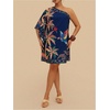 image:imageFloerns Womens Plus Size Tropical Summer Dresses Off The Shoulder Vacation Tunic DressDark Blue
