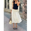 image:imageFloerns Womens Polka Dots Frill Trim Short Dress Shirred Spaghetti Strap Summer Vacation DressesApricot