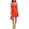 image:imageFloerns Womens Floral Mini Halter Neck Dress Bodycon Ruffle Hem Dress with ScarfOrange