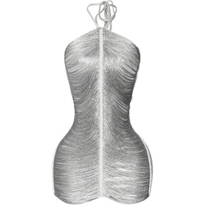 image:imageFloerns Womens Halter Neck Fringe Party Mini Dress Club Cocktail Date Night Bodycon DressesSilver