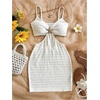 image:imageFloerns Womens Boho Knitted Cut Out Bodycon Dress Starfish Decor Backless Cami Mini DressWhite