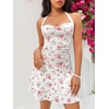 image:imageFloerns Womens Cute Summer Halter Neck Floral Leopard Print Short SundressWhite Flower
