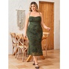 image:imageFloerns Womens Plus Size Vintage Graphic Mesh Cami Dress Draped Bodycon Long DressesGreen Vintage Floral