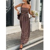 image:imageFloerns Womens Striped Summer Maxi Dress Spaghetti Strap Smocked Flowy Vacation SundressesBrown
