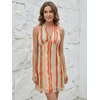 image:imageFloerns Womens Summer Sleeveless Halter Backless Tie Back Polka Dots Bodycon Mini Sun DressRed Multi