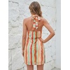 image:imageFloerns Womens Summer Sleeveless Halter Backless Tie Back Polka Dots Bodycon Mini Sun DressRed Multi