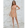 image:imageFloerns Womens Summer Sleeveless Halter Backless Tie Back Polka Dots Bodycon Mini Sun DressRed Multi
