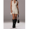 image:imageFloerns Womens Summer Sleeveless Halter Backless Tie Back Polka Dots Bodycon Mini Sun DressWhite Cream