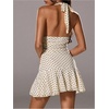 image:imageFloerns Womens Summer Sleeveless Halter Backless Tie Back Polka Dots Bodycon Mini Sun DressWhite Cream