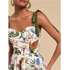 image:imageFloerns Womens Summer Tie Shoulder Midi Dress Tropical Smocked Ruffle Vacation DressesWhite